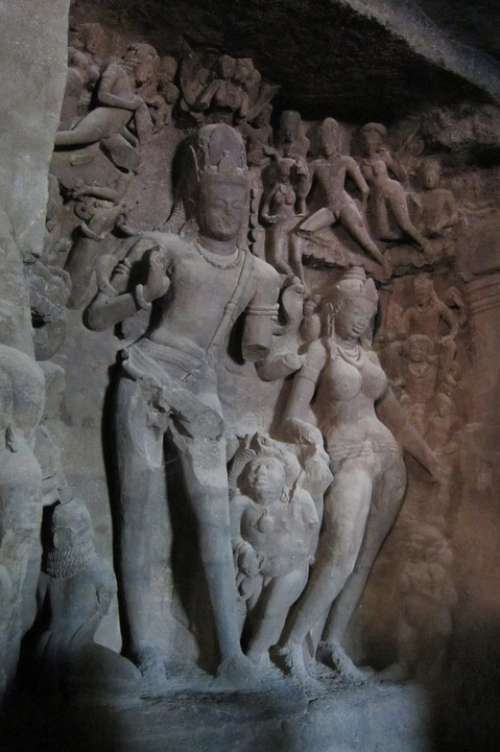 Idol Elephanta Island Shiva Shiv Parvati God