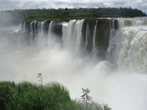 Iguazu Waterfall Falls Landscape Brazil