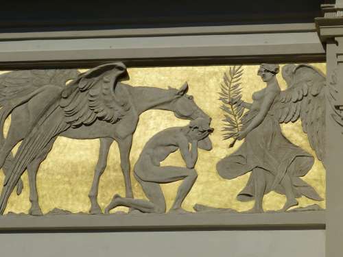 Image Relief Antiquity Temple Mythology Horse