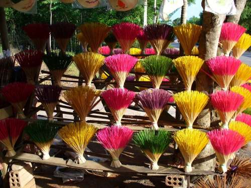 Incense Vietnam Background Color Religion