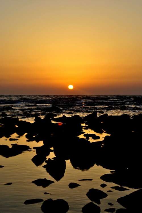 India Sunset Shore Coast Twilight