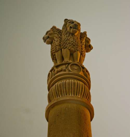 India National Emblem Statue Pillar