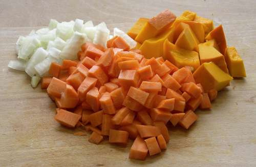 Ingredients Pumpkin Soup Vegetables Cut Hacked
