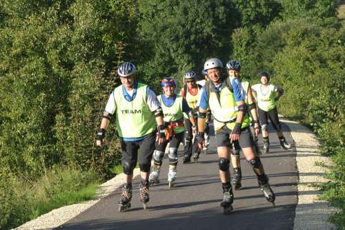 Inline Skating Skater Skating Cycle Path Leisure