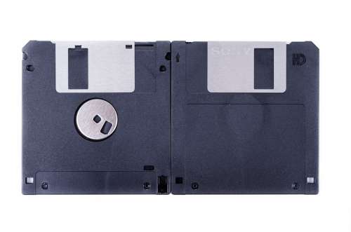 Isolated Floppy File Save White Record Media