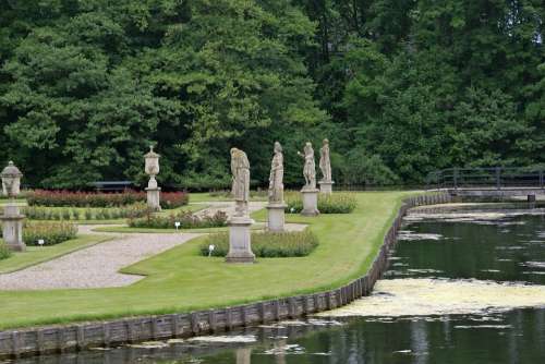 Isselburg Germany Estate Sculptures Pond Water