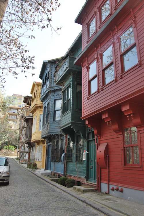 Istanbul Turkey Kuzguncuk Konak Alley Road Houses