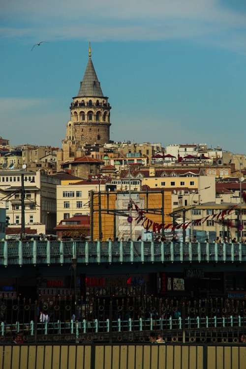 Istanbul Turkey Galata Tower Bridge