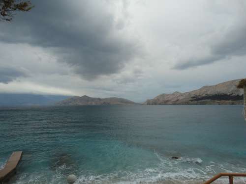 Italy Sea Mood Sky Clouds Water Twilight Baska