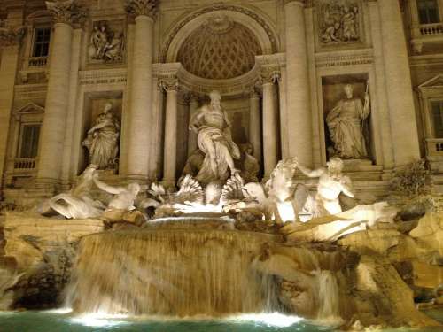 Italy Rome Fountain Trevi Fountain Statues