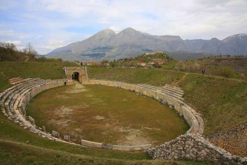 Italy Ruins Arena Stone Historical Ancient