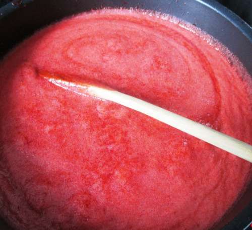 Jam Cook Cooking Pot Stir Strawberries Red