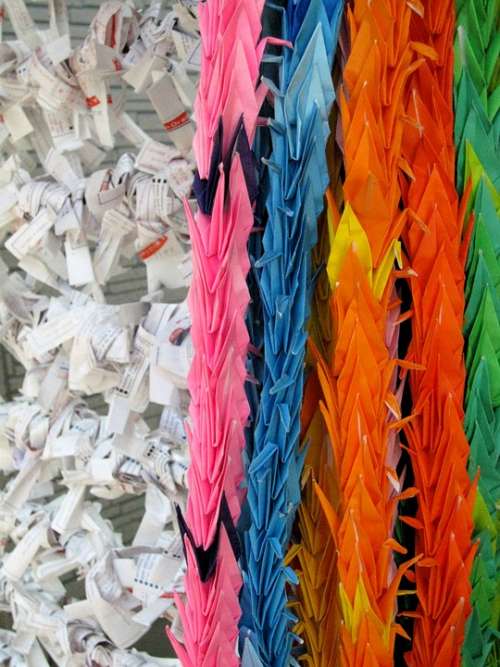 Japan Thousand Origami Cranes Check Paper