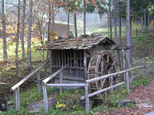Japan Mill Water Wheel Ethnographic Open Air Museum