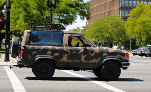 Jeep Car Truck Vehicle Camouflage Army Green Tan
