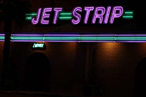 Jet Strip Logo La Club Outside Night