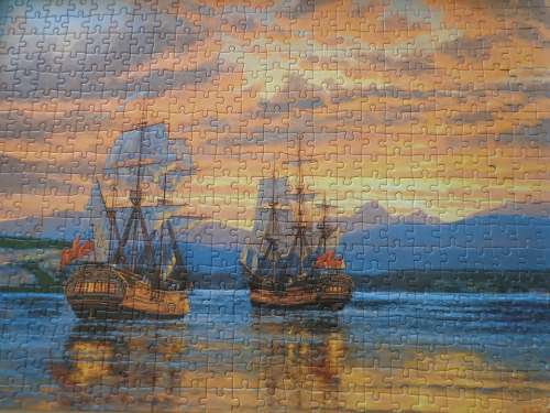 Jigsaw Puzzle Jigsaw Puzzle Ships Pieces Sunset
