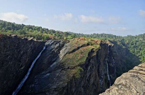 Jog Falls Western Ghats Waterfall Cliff Karnataka