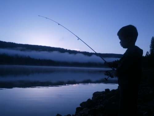 Jp Fishing California Sunrise Child Boy Bass Lake