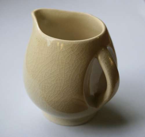 Jug Milk White Porcelain Glazing Cracked