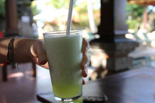Juice Glass Drink Fresh Green Shake
