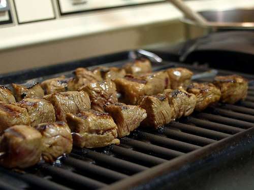 Kabobs Beef Grilled Grilling Barbecue Drink Food