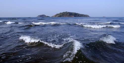 Kadam Islands Waves Sea Indian Ocean Island India
