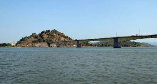 Kali River Bridge Estuary Hill Karwar India