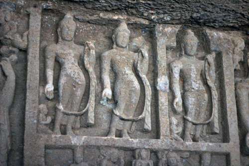 Karla Caves Statues Cave Carvings India Statue