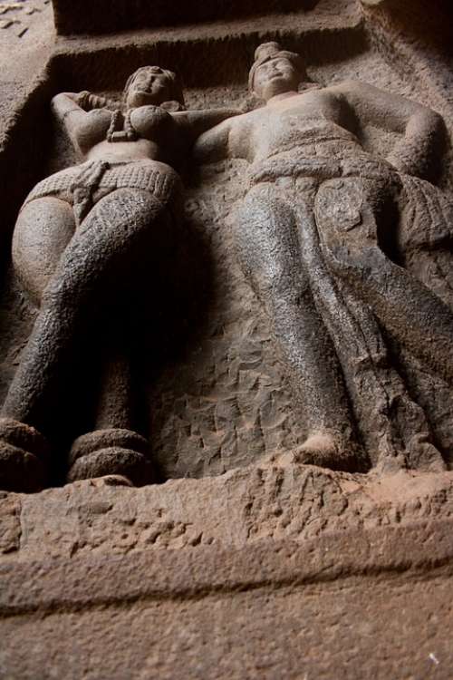 Karla Caves Buddhism Caves Stone Carvings India