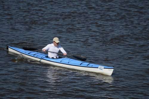 Kayak Rafting Canoe Man Boat Adventure