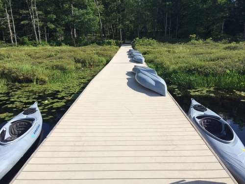 Kayak Pier Watersports Lake Summer Outdoor