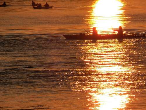 Kayak Kayakers Kayaking Sunset Sunsets Sundown
