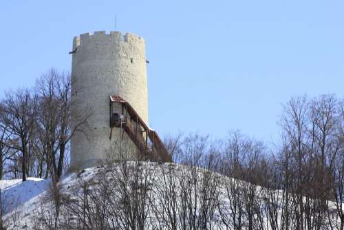 Kazimierz Tower Winter Blizzard Snow Architecture