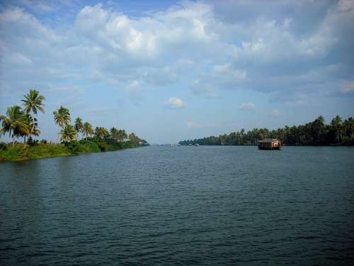 Kerala India Backwater River Boats