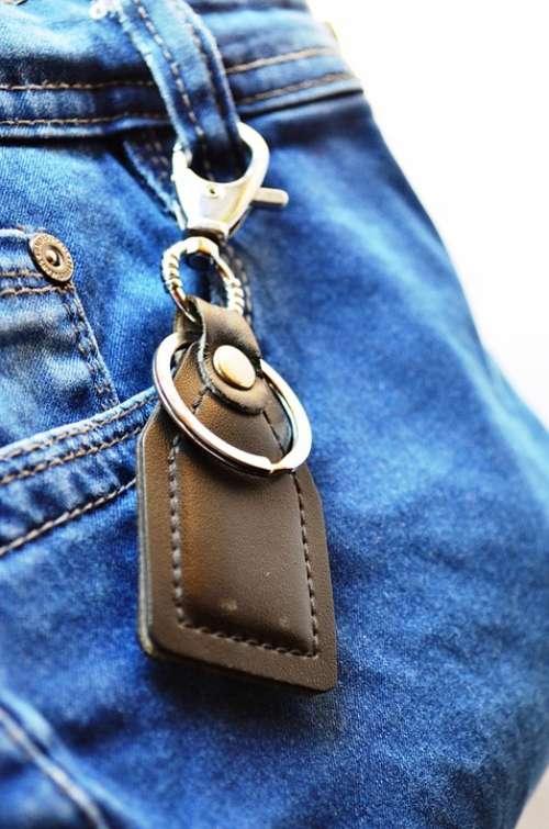 Key Fob Jeans Blue Pocket Tag Fashion Clothing