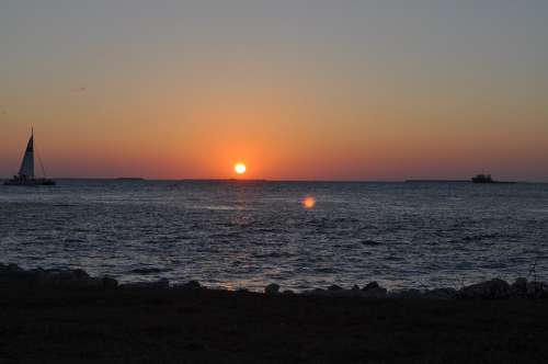 Key West Sunset Florida Sky Sea Ocean Nature