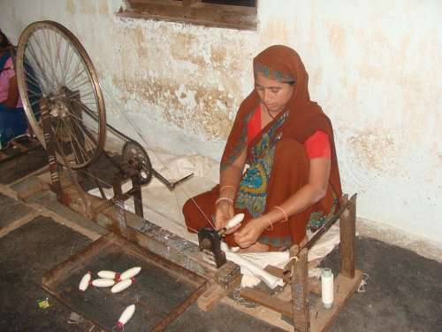 Khadi Coarse Cloth Garag India Weaving Yarn Making