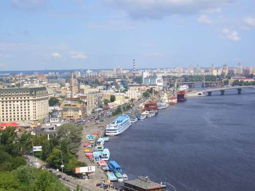 Kiew Landscape View City City View Architecture