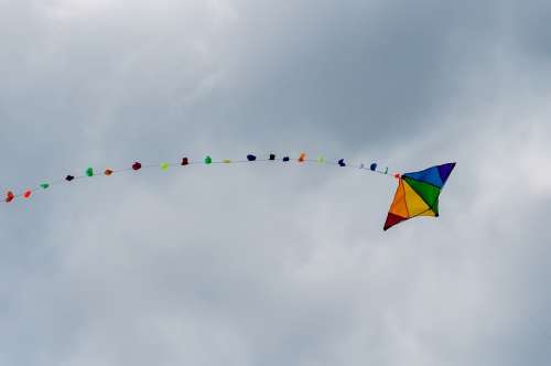 Kite Sky Rainbow Colors Sport Fun Fly Flying