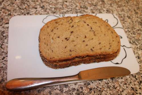 Knife Bread Bread Slices Breakfast Plate Eat Food
