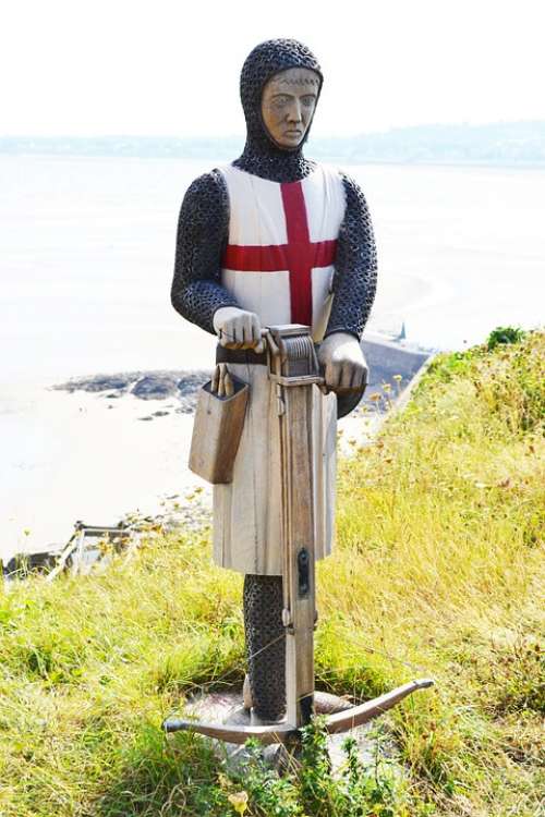 Knight St George Figure Sculpture Cross-Bow Armour