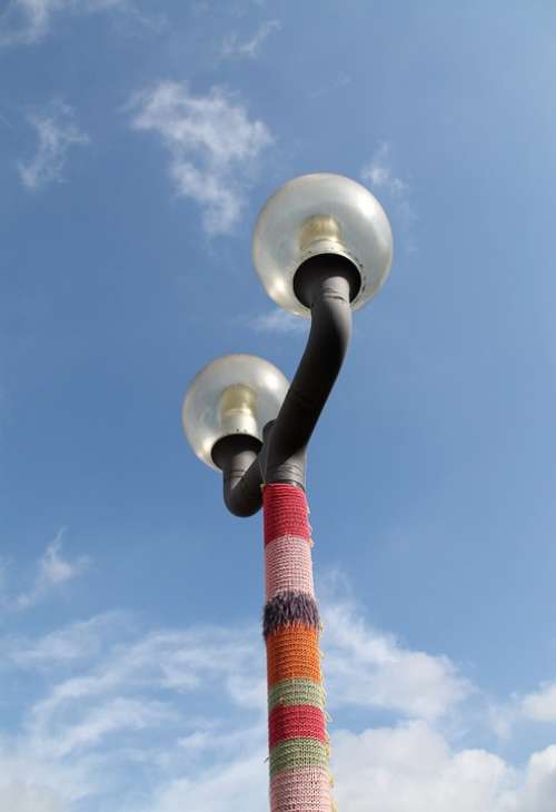Knit Lantern Art Hand Labor Colorful Lamp