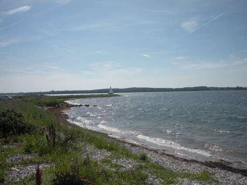 Knudshoved Peninsula Cape Bay Sunshine Summer Sea