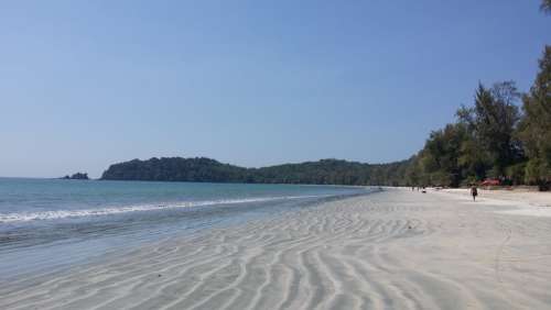 Ko Payam Thailand Bay Beach Sand Sea Water Wave