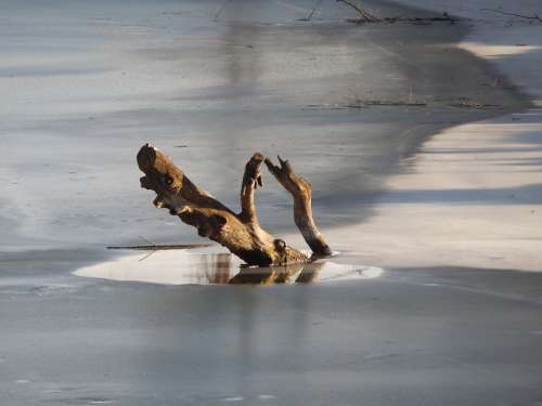 Konar River Ice Winter