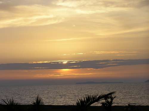 Kos Greece Sunset Evening Sky Island Sea