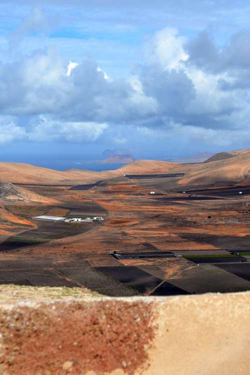 La Graciosa Canary Islands Landscape Brown Clouds