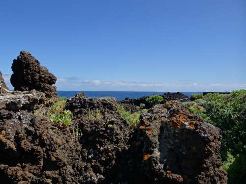 La Palma Canary Island Volcanic Rock Rock Sea