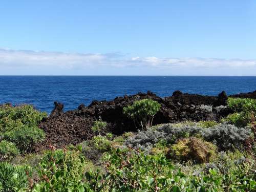 La Palma Canary Island Cliffs Sea Vision Clouds